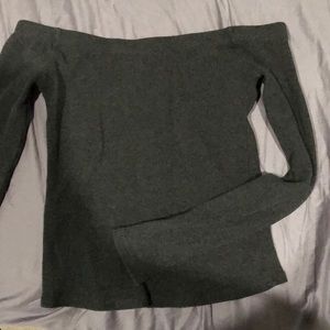 Dark gray off-the-shoulder top